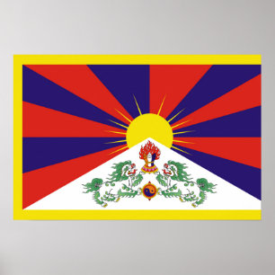 Fri Tibet-flagga Poster