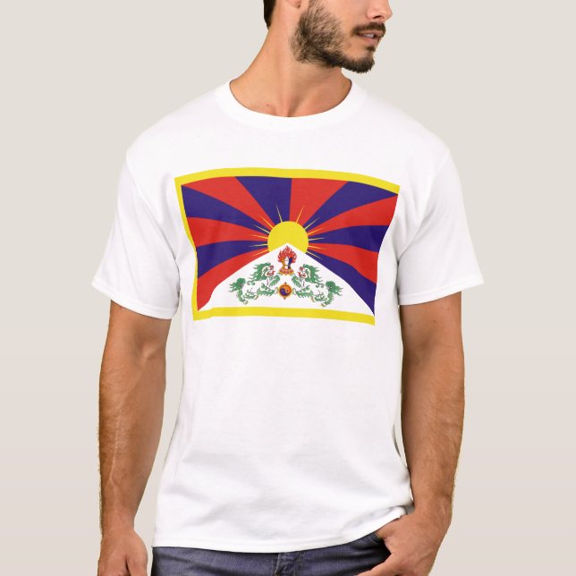 Fri Tibet flagga T Shirt (Framsida)