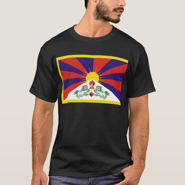 Fri Tibet flagga Tee Shirt (Framsida)