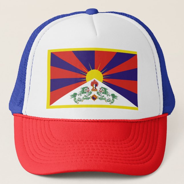 Fri Tibet flagga Truckerkeps (Framsida)