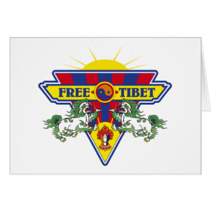 Fri Tibet flaggalogotyp Hälsningskort