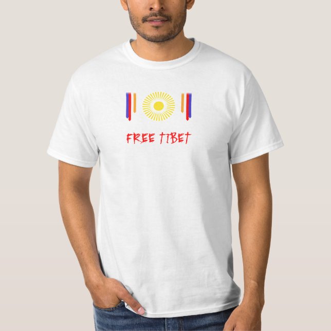 FRI TIBET FLAGGAT-TRÖJA T-SHIRT (Framsida)