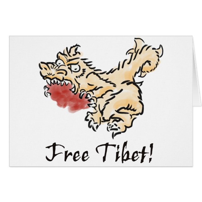Fri Tibet! Hälsningskort (Framsidan Horizontal)