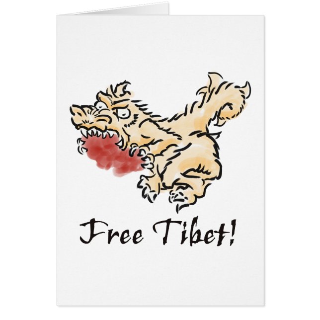 Fri Tibet! Hälsningskort (Framsidan)