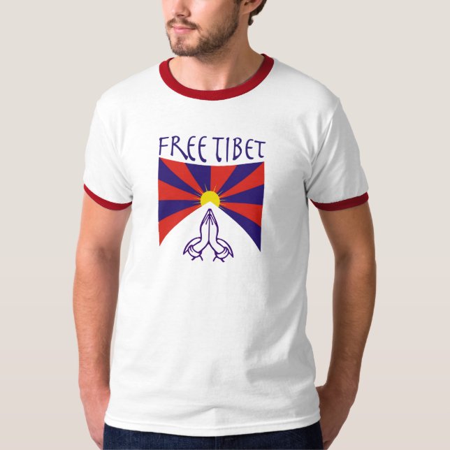Fri Tibet manar T-tröja Tee (Framsida)