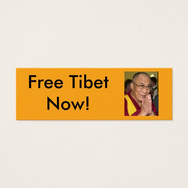 Fri Tibet nu! Litet Visitkort (Framsidan)