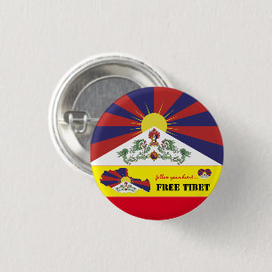 Fri Tibet och Tibetansk Flagga, Karta, hjärta/Tibe Knapp