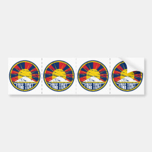 Fri Tibet rundaGrunge Bildekal