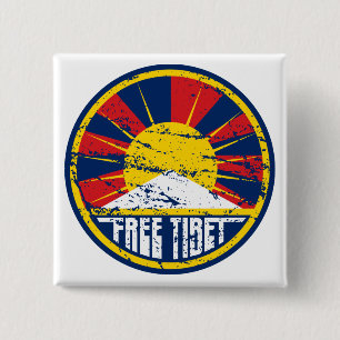 Fri Tibet rundaGrunge Knapp