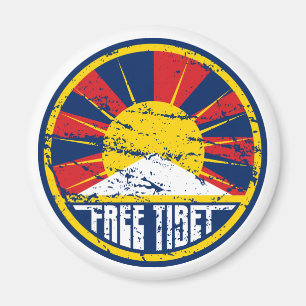 Fri Tibet rundaGrunge Magnet