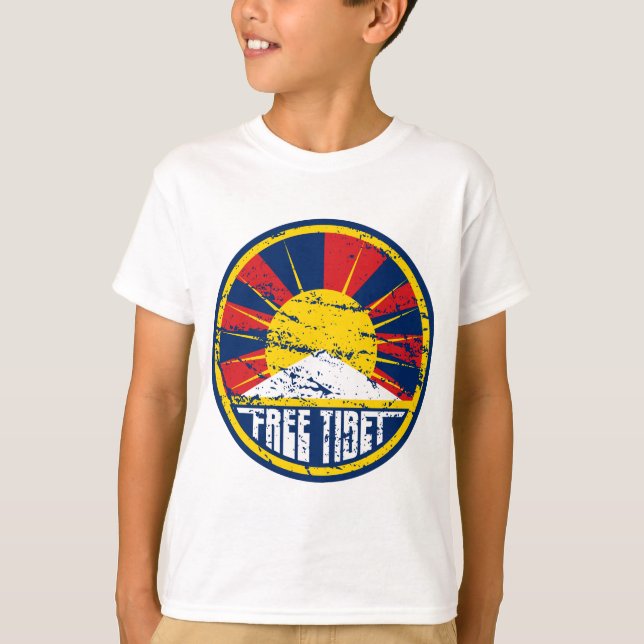 Fri Tibet rundaGrunge T Shirt (Framsida)