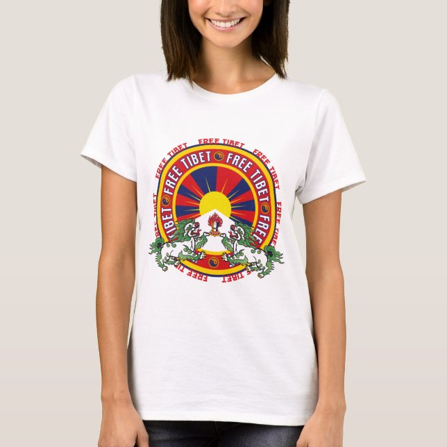 Fri Tibet rundalogotyp T-shirt (Framsida)
