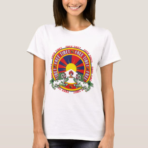 Fri Tibet rundalogotyp Tee