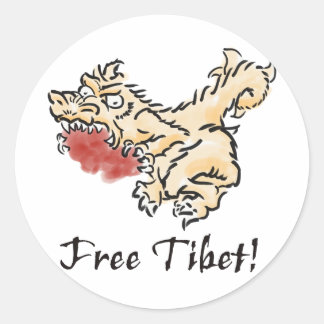 Fri Tibet! Runt Klistermärke