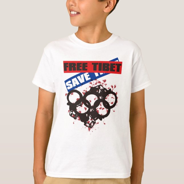 FRI TIBET! SPARA TIBET! T SHIRT (Framsida)