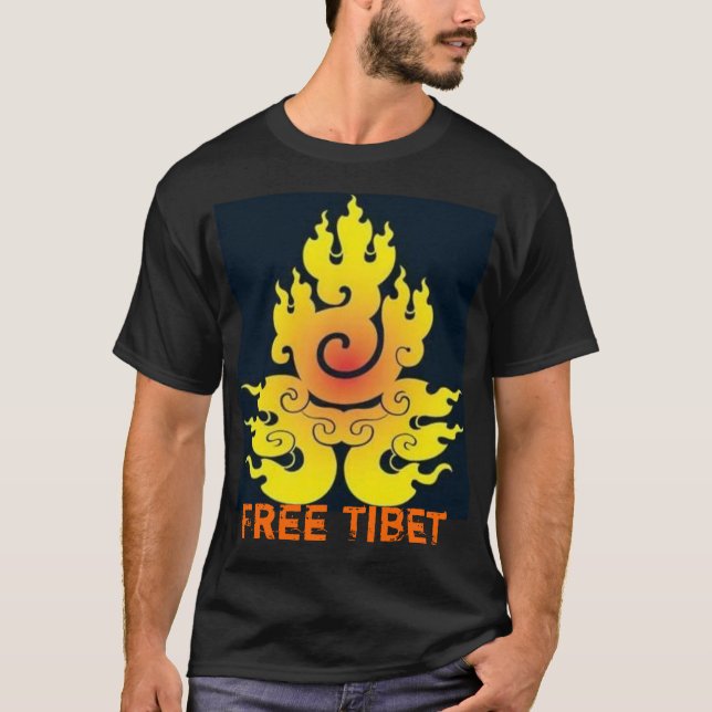 Fri Tibet svart skjorta T-shirt (Framsida)