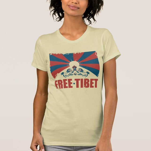 Fri Tibet T skjorta T-shirt (Framsida)