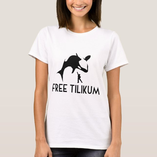 Fri Tilikum Spara vid Orca Killer Whale Tee Shirt (Framsida)