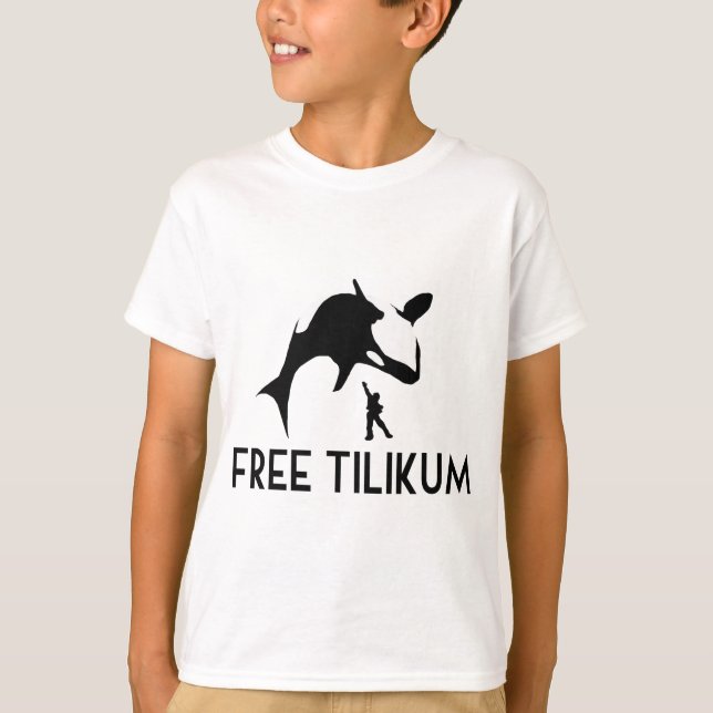 Fri Tilikum Spara vid Orca Killer Whale Tee Shirt (Framsida)