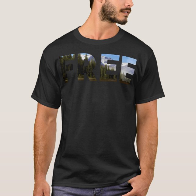 Fri till sin natur. Utomhusdesign. T Shirt (Framsida)