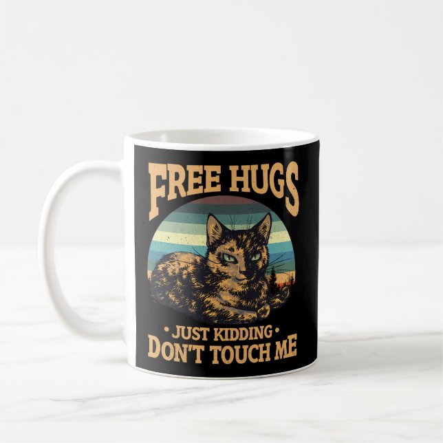 Fri Tortoiseshell-katt Hugs Kidding Dont Touc Kaffemugg (Vänster)