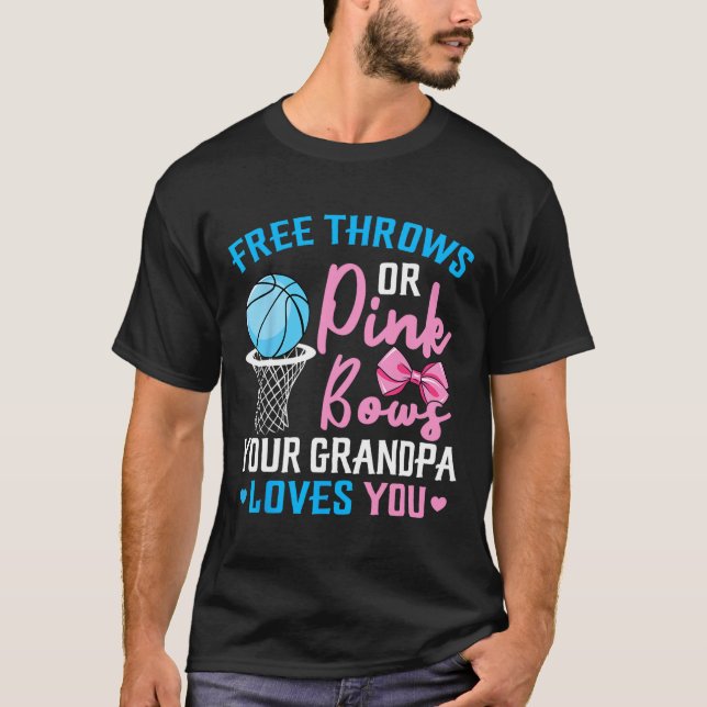 Fri tråd eller Rosa Bows Grandpa Kärlek You Gender T Shirt (Framsida)
