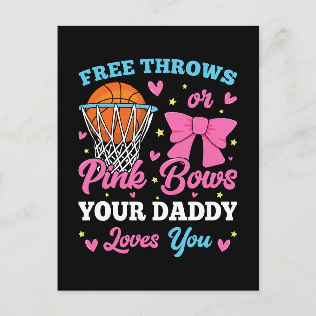 Fri tråd eller Rosa Bows Pappa Kärlek You Vykort (Framsida)