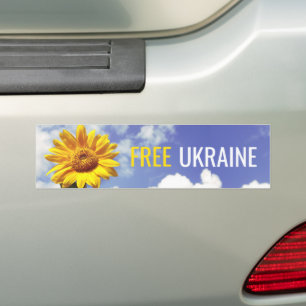 Fri Ukraina Blue Gult Sunsphere Peace Bildekal
