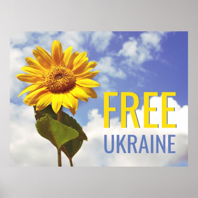 Fri Ukraina Blue Gult Sunsphere Peace Poster (Framsidan)