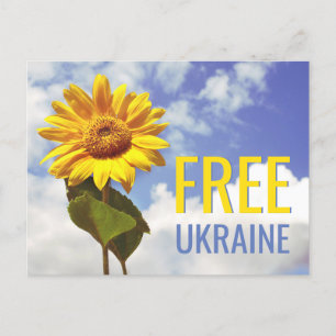 Fri Ukraina Blue Gult Sunsphere Peace Vykort