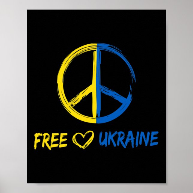 Fri Ukraina Fredstecken För Kvinnor Män Ukrainsk F Poster (Framsidan)
