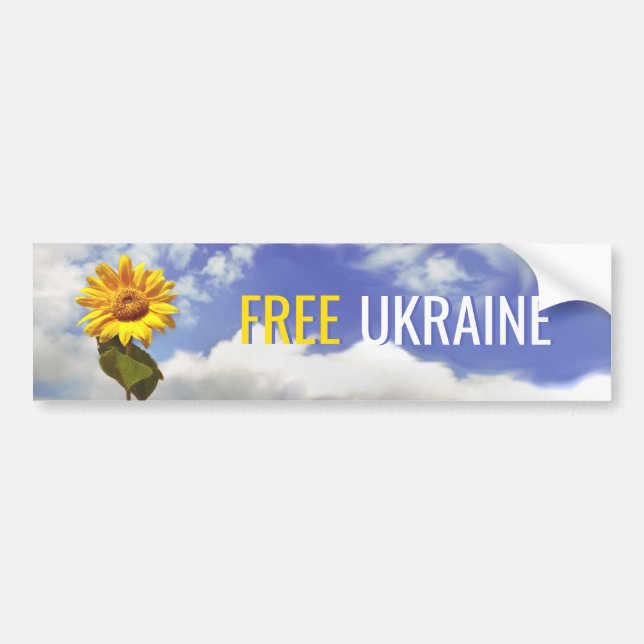 Fri ukrainsk blå Gult Solrosblomma Fredsbälte St Bildekal (Framsidan)
