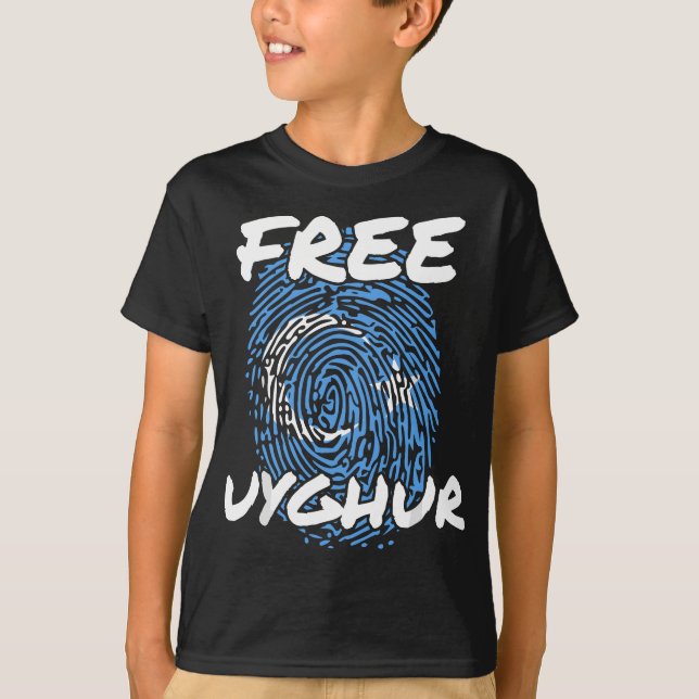 Fri Uyghurs fria Uyghur Uyghur Flagga Spara Uygh T Shirt (Framsida)