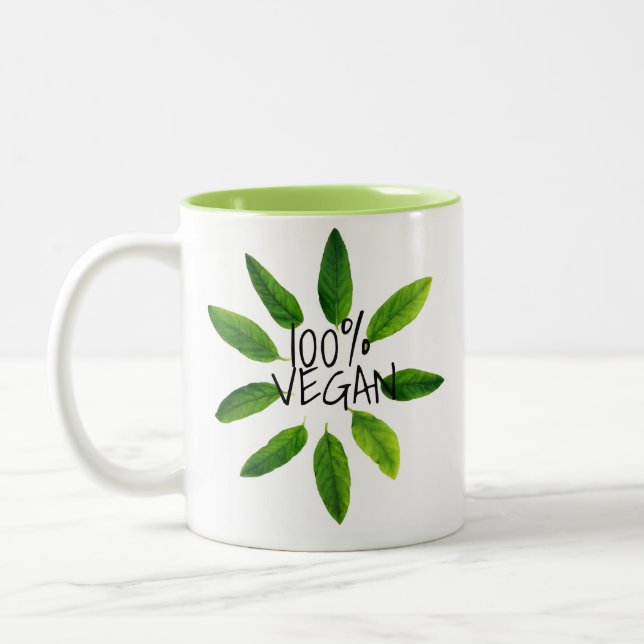 Fri Veganmugg för grymhet, VEGAN 100% Två-Tonad Mugg (Vänster)