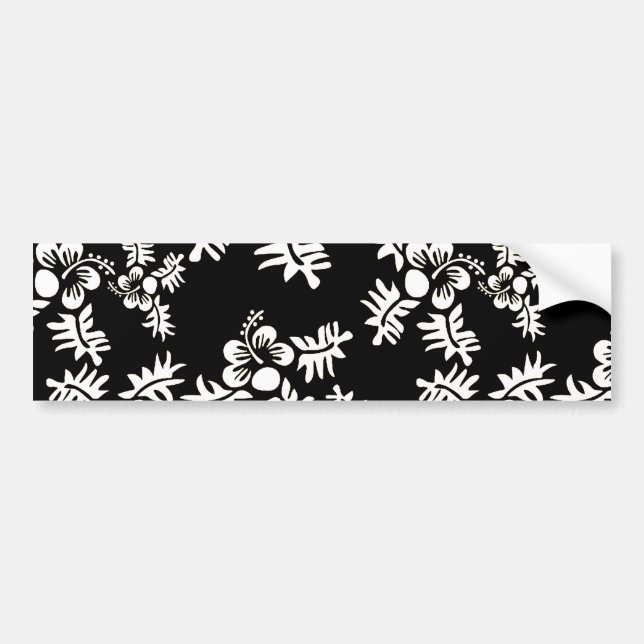 Fri vektor Sömlös blomma, svart vit Mönster3 h Bildekal (Framsidan)