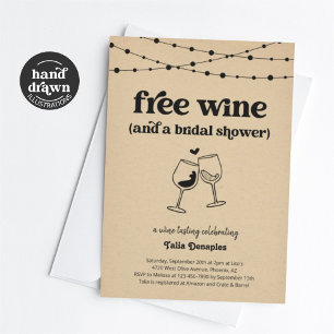 Fri Vin-Möhippa för Vin-utgjutning Inbjudningar