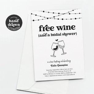 Fri Vin-Möhippa för Vin-utgjutning Inbjudningar