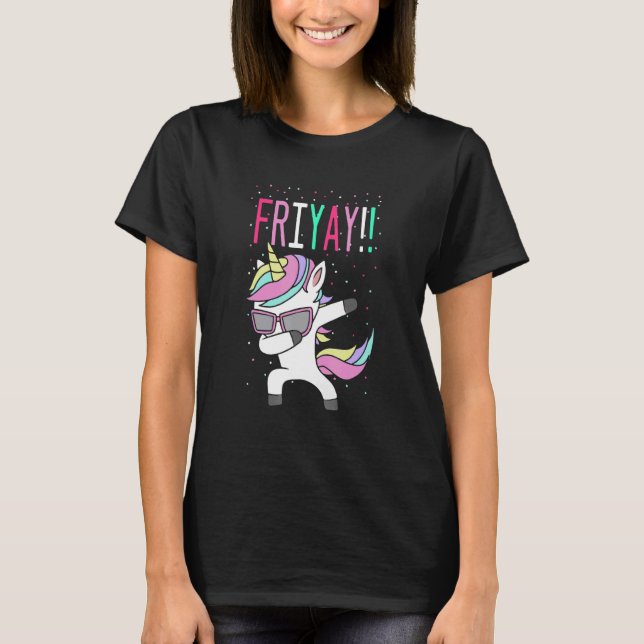 Fri Yay Unicorn Back to school T Shirt (Framsida)