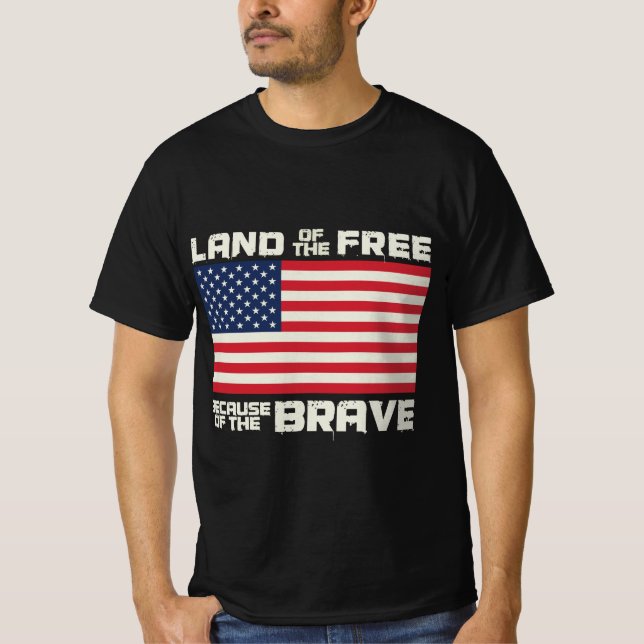 Fria Amerika-Flagga 4 juli Firande T Shirt (Framsida)