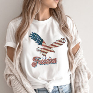 Fria amerikanska ageln 4:e juli Rött vitt blått T Shirt