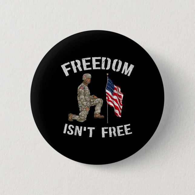 Fria amerikanska amerikanska Flagga Veteran Memori Knapp (Framsida)