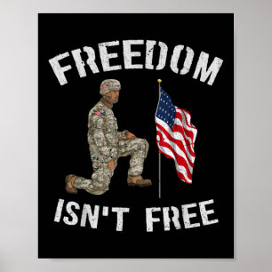 Fria amerikanska amerikanska Flagga Veteran Memori Poster
