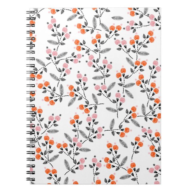 Fria Blommigtar: Hand-Stitched Embroidery Anteckningsbok (Framsidan)
