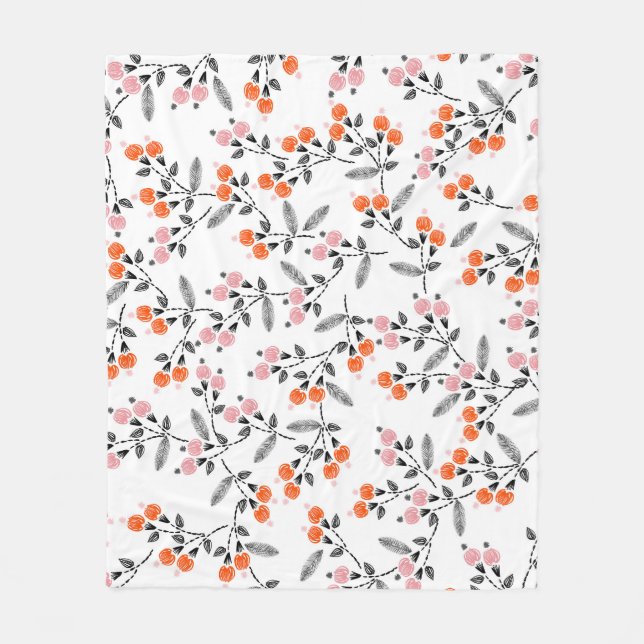 Fria Blommigtar: Hand-Stitched Embroidery Fleecefilt (Framsidan)
