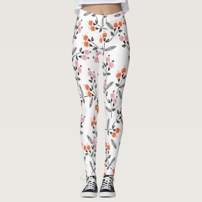 Fria Blommigtar: Hand-Stitched Embroidery Leggings (Framsida)