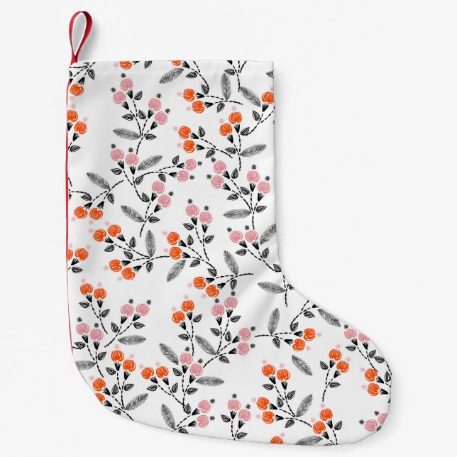 Fria Blommigtar: Hand-Stitched Embroidery Liten Julstrumpa (Framsidan)
