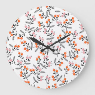 Fria Blommigtar: Hand-Stitched Embroidery Stor Klocka