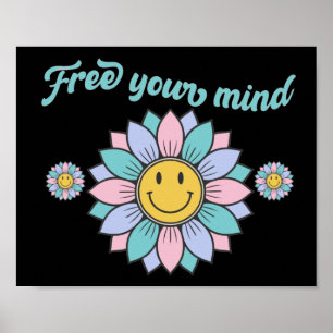 FRIA DIN MYCKET roliga 70:S formgivningsblomma Poster