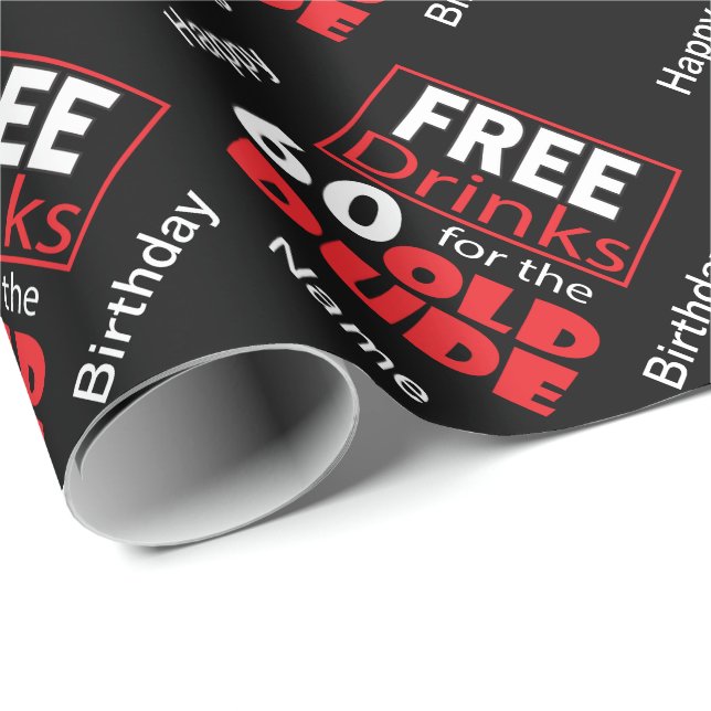 Fria drycker för 60 år gamla - födelsedag presentpapper (Rullad Hörn)