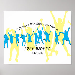 FRIA FAKTISKA Dansar John 8:36 Anpassningsbar Poster